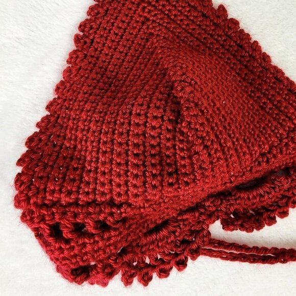 Red Crochet Crop Top - Picture 3 of 5